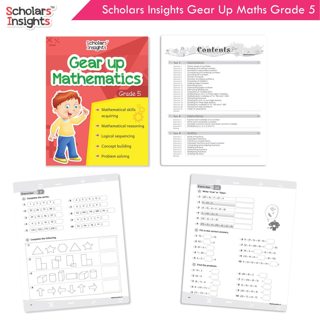Scholars Insight Combo Set of Mathematics Workbooks For Grade 5| Set of 3| Problem Solving Book for Kids