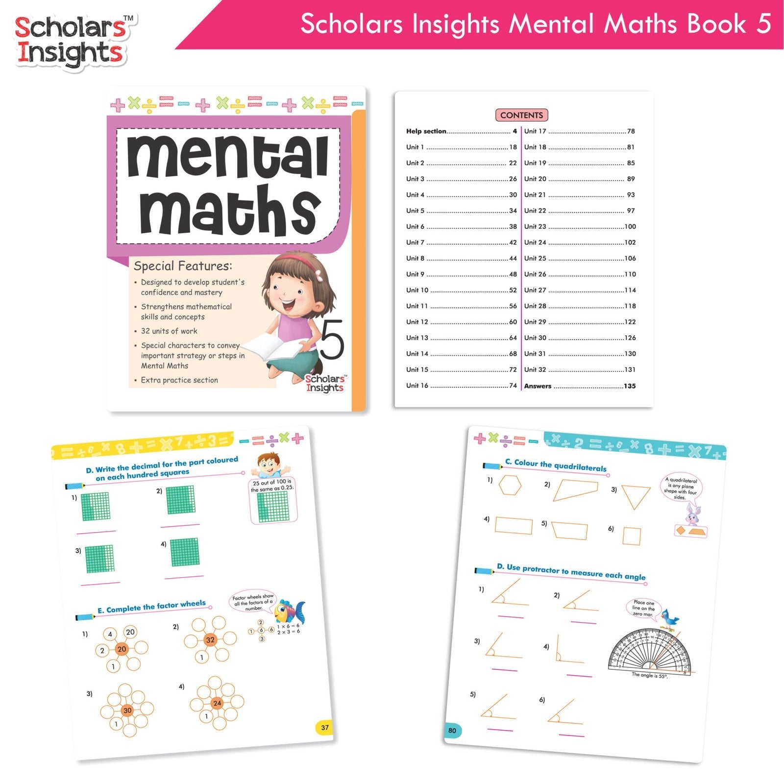 Scholars Insight Combo Set of Mathematics Workbooks For Grade 5| Set of 3| Problem Solving Book for Kids