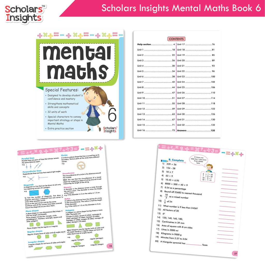 Scholars Insight Combo Set of Mathematics Workbooks For Grade 6| Set of 3| Problem Solving Book for Kids