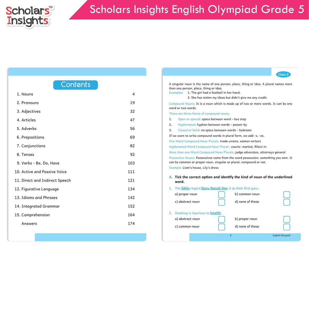 Scholars Insights Olympiad English, Maths and Science Workbooks Grade 5| Set of 3| Ages 10 - 12 Year