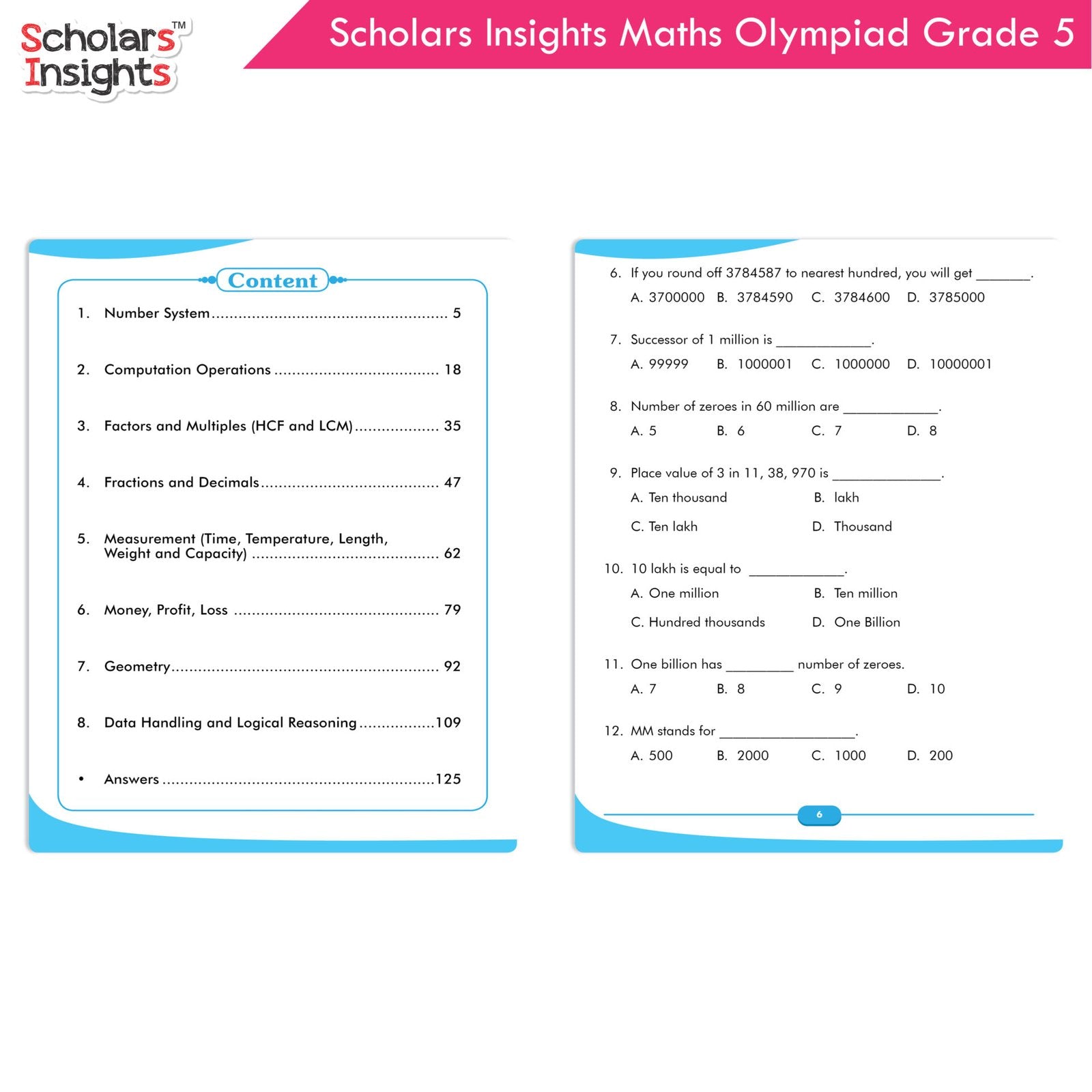 Scholars Insights Olympiad English, Maths and Science Workbooks Grade 5| Set of 3| Ages 10 - 12 Year