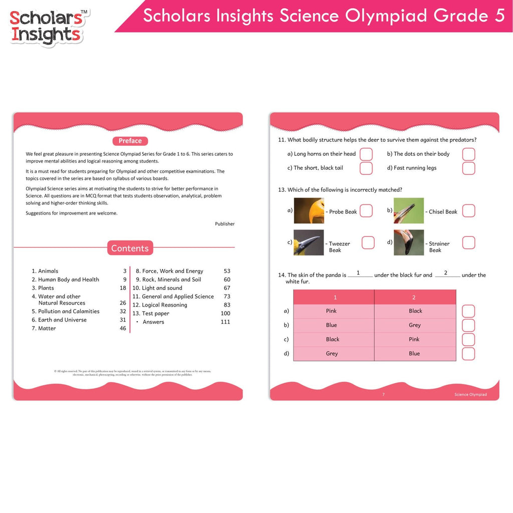 Scholars Insights Olympiad English, Maths and Science Workbooks Grade 5| Set of 3| Ages 10 - 12 Year