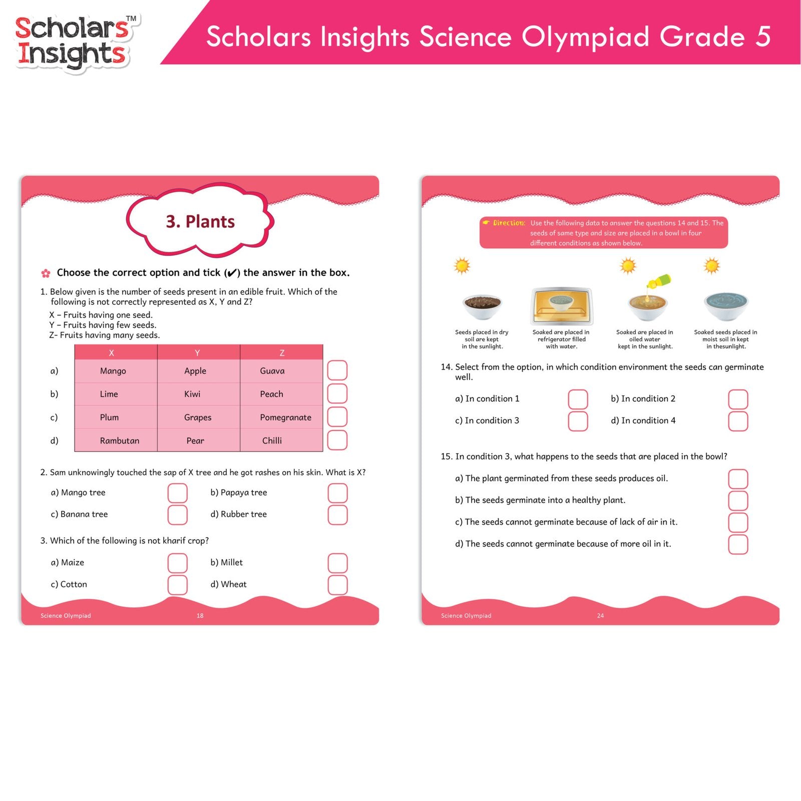 Scholars Insights Olympiad English, Maths and Science Workbooks Grade 5| Set of 3| Ages 10 - 12 Year