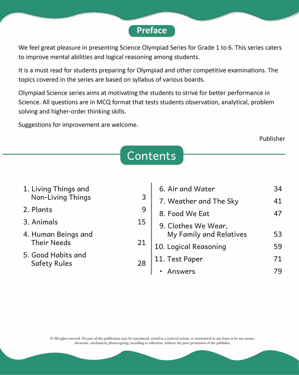 Scholars Insights Science Olympiad Grade 1| Science Practical Questions in MCQ format, QMR Sheet, Self Evaluation Sheet, Test Paper|Ages 6-7 Years