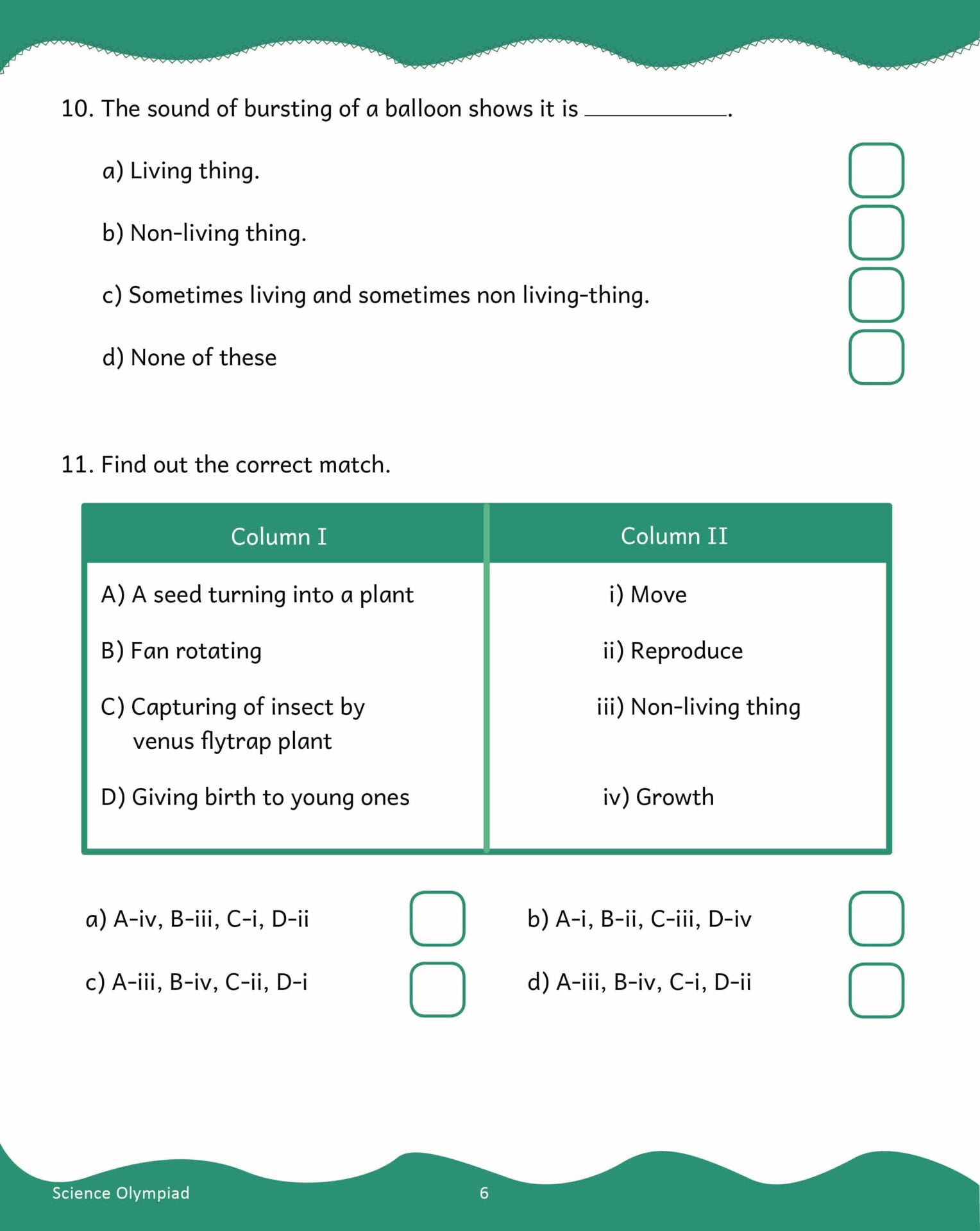Scholars Insights Science Olympiad Grade 1| Science Practical Questions in MCQ format, QMR Sheet, Self Evaluation Sheet, Test Paper|Ages 6-7 Years