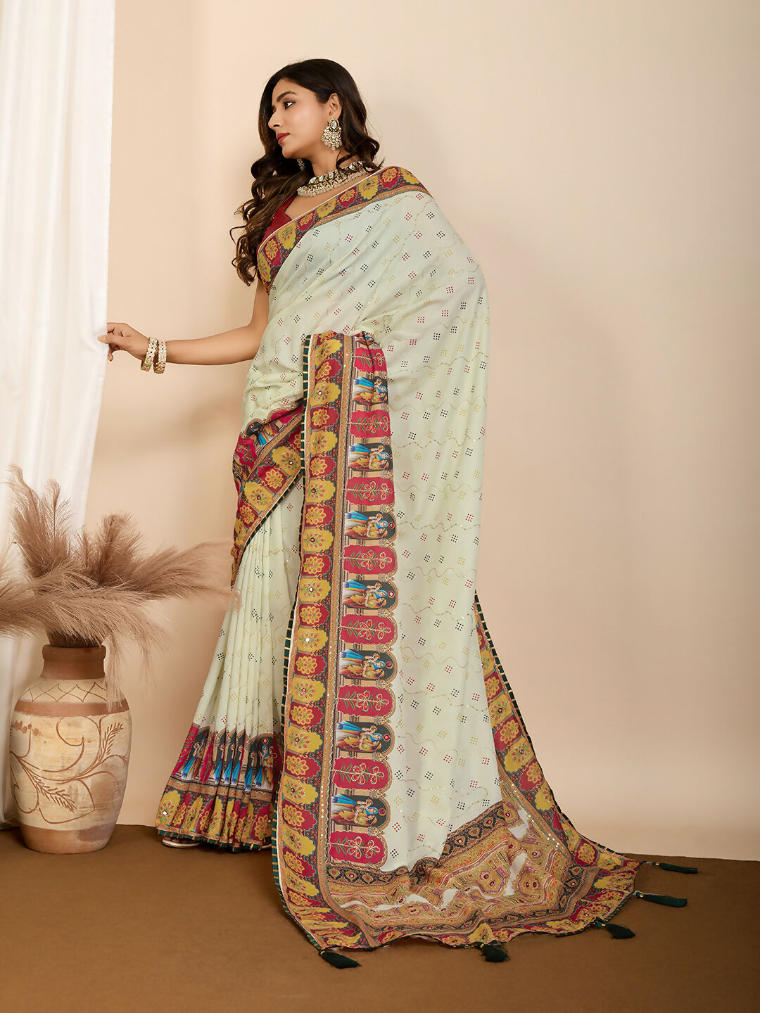 Yellow Muslin Cotton Designer Digital Printed Saree - Lavisha