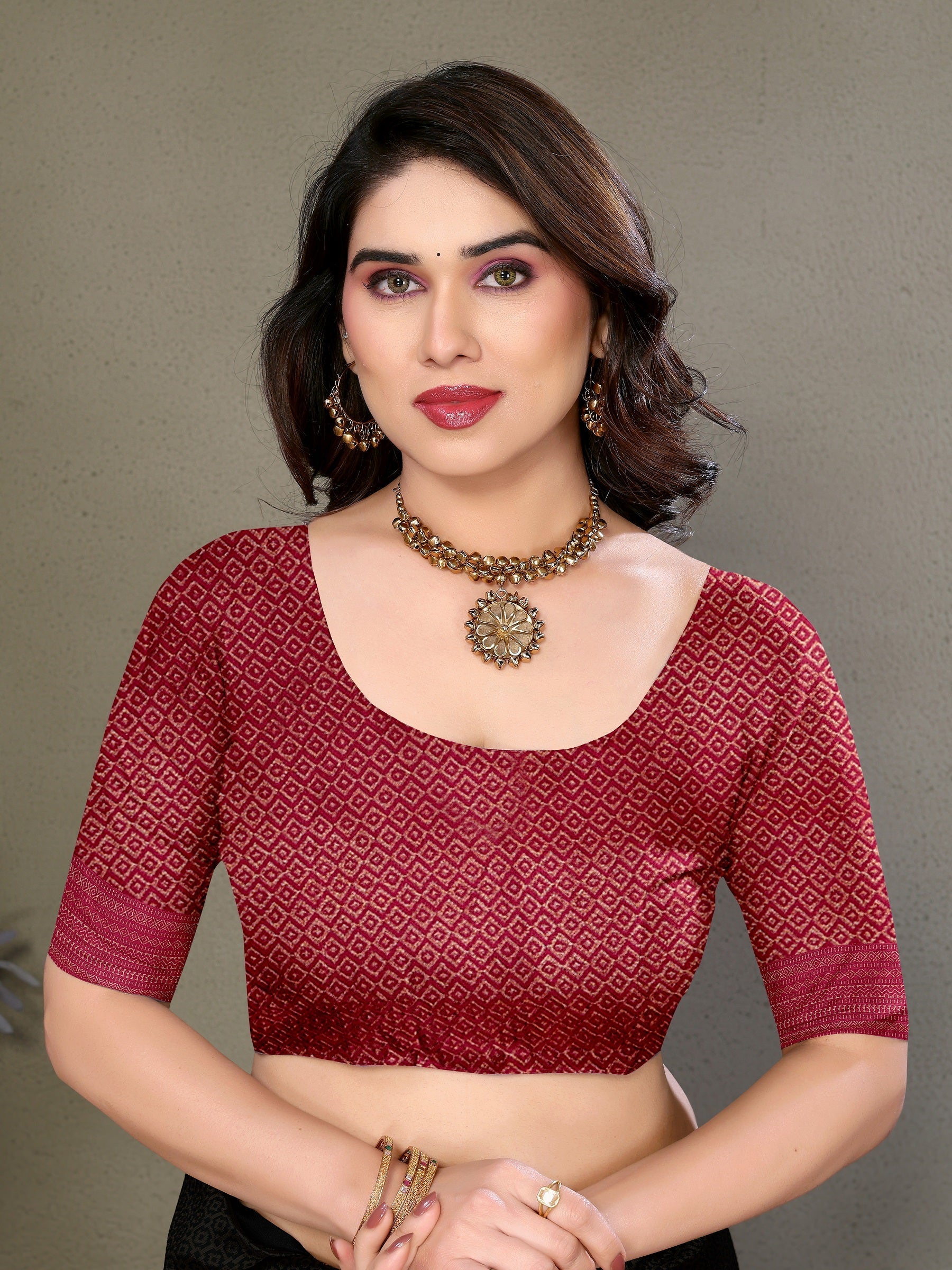 Vedant Vastram Litchi Silk Banarasi Silk Saree - Maroon