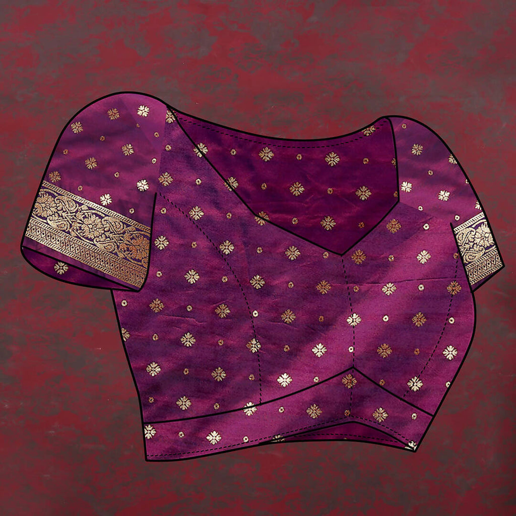 Lorenvalley Fashion Magenta & Wine Patola Silk Woven Design Meenakari Weaving Saree