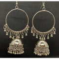 MS Fashion India Party Wear Silver Ring Tassel Jhumka Earrings