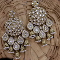 Jewel City Gold Kundan Pearl Jhumka Earrings Traditional Indian Long Dangler Earrings for Women Wedding & Festive Ethnic Jewelry