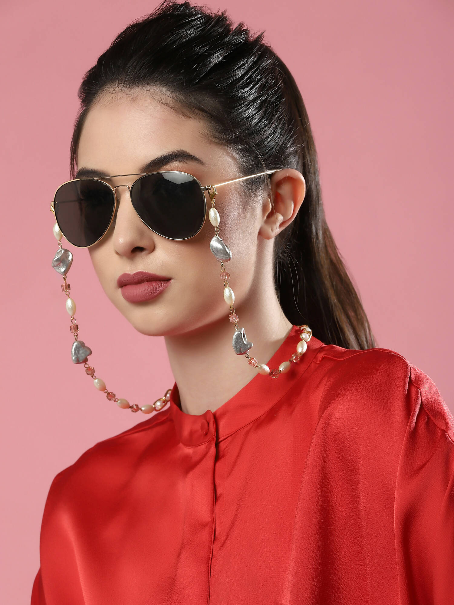 Embellished Mask Chain - Ruby Raang