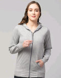 PAVONINE Silver Color Casual Winter Wear Hoodie Sweatshirt For Girls