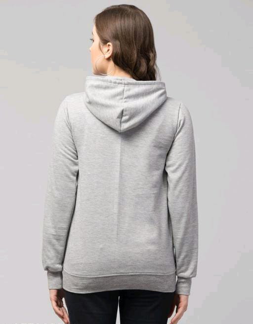 PAVONINE Silver Color Casual Winter Wear Hoodie Sweatshirt For Girls