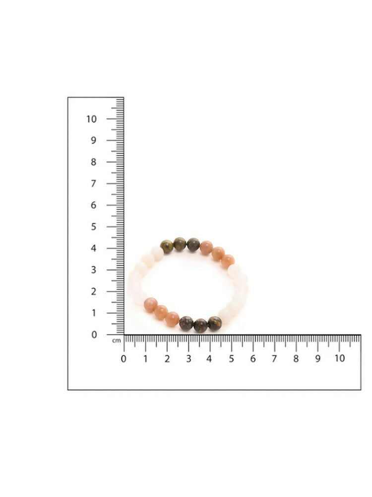 Red Carnelian, Amathyst Pyrite Metal Multicoloured Brown, Black and White Beads bracelet - Ruby Raang