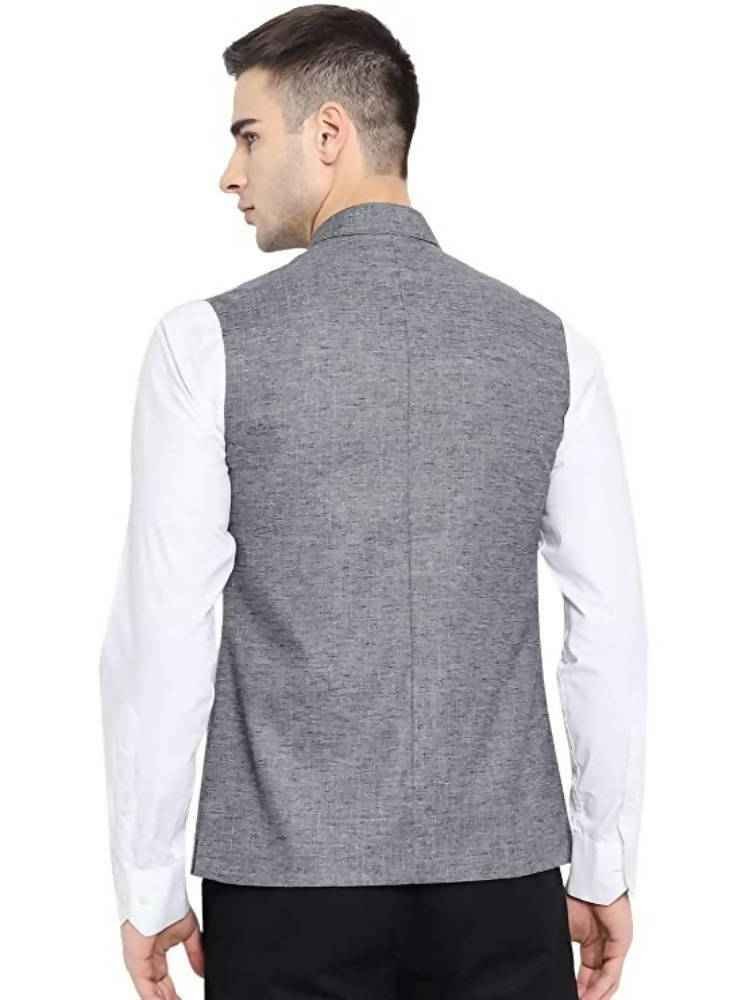 Vastraa Fusion Men's Assorted Dots Blended Festive Nehru Jacket