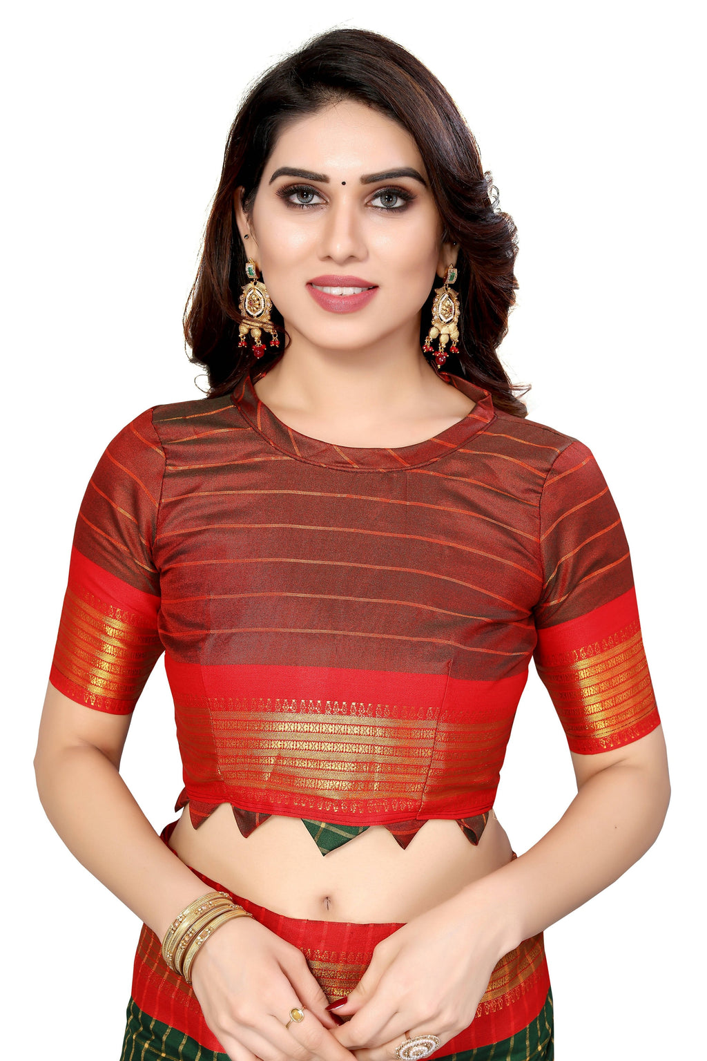 Vamika Weaving Green Cotton Silk Saree