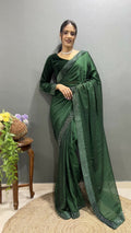 Vastranavya Green Rangoli Silk Swarovski work Ready to Wear Saree