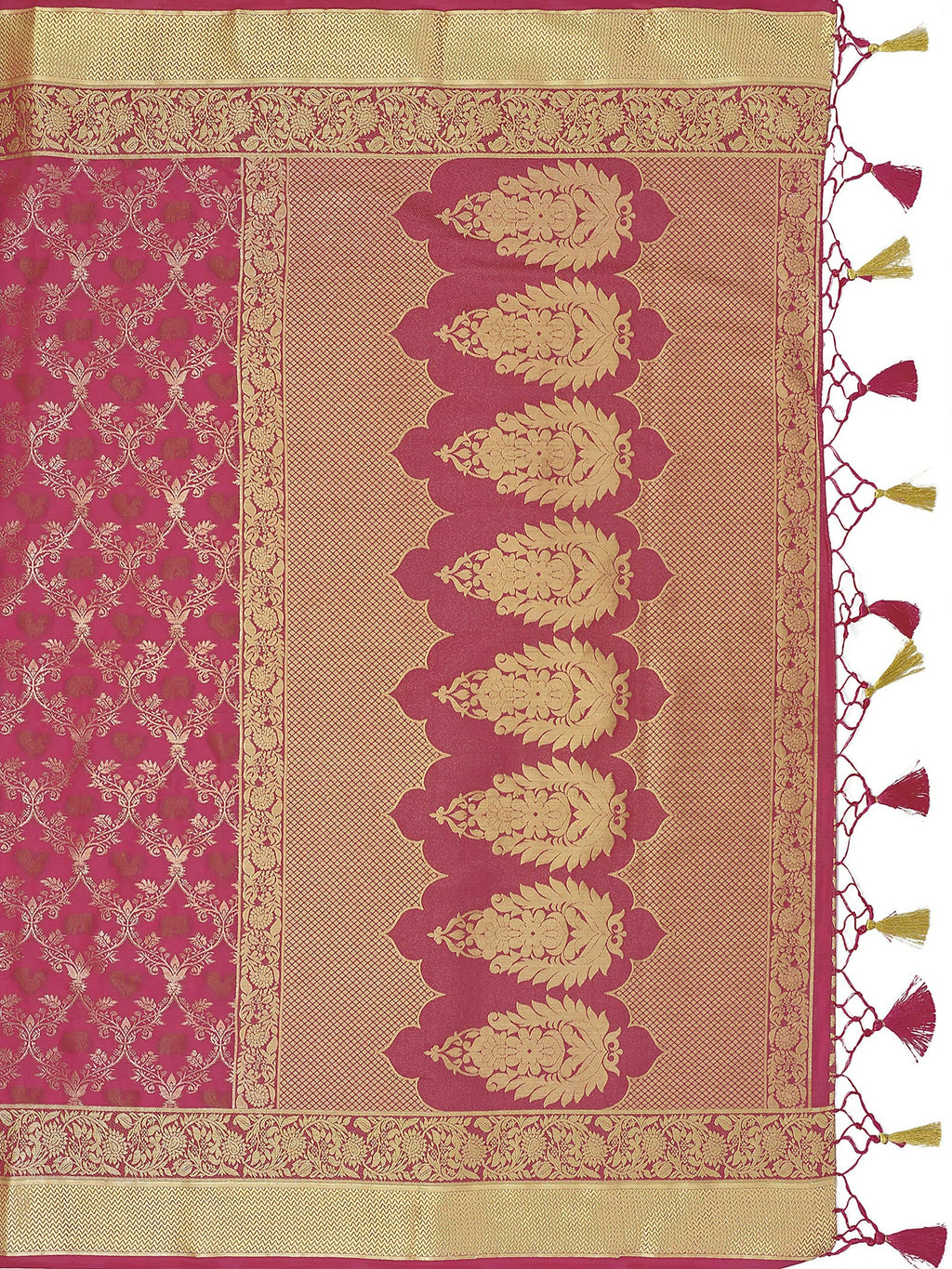 Mimosa Women's Kanchipuram Art Silk Pink Saree