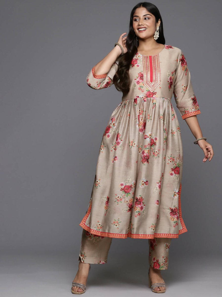 Ahalyaa Women's Traditional wear Kurta Set - Tan