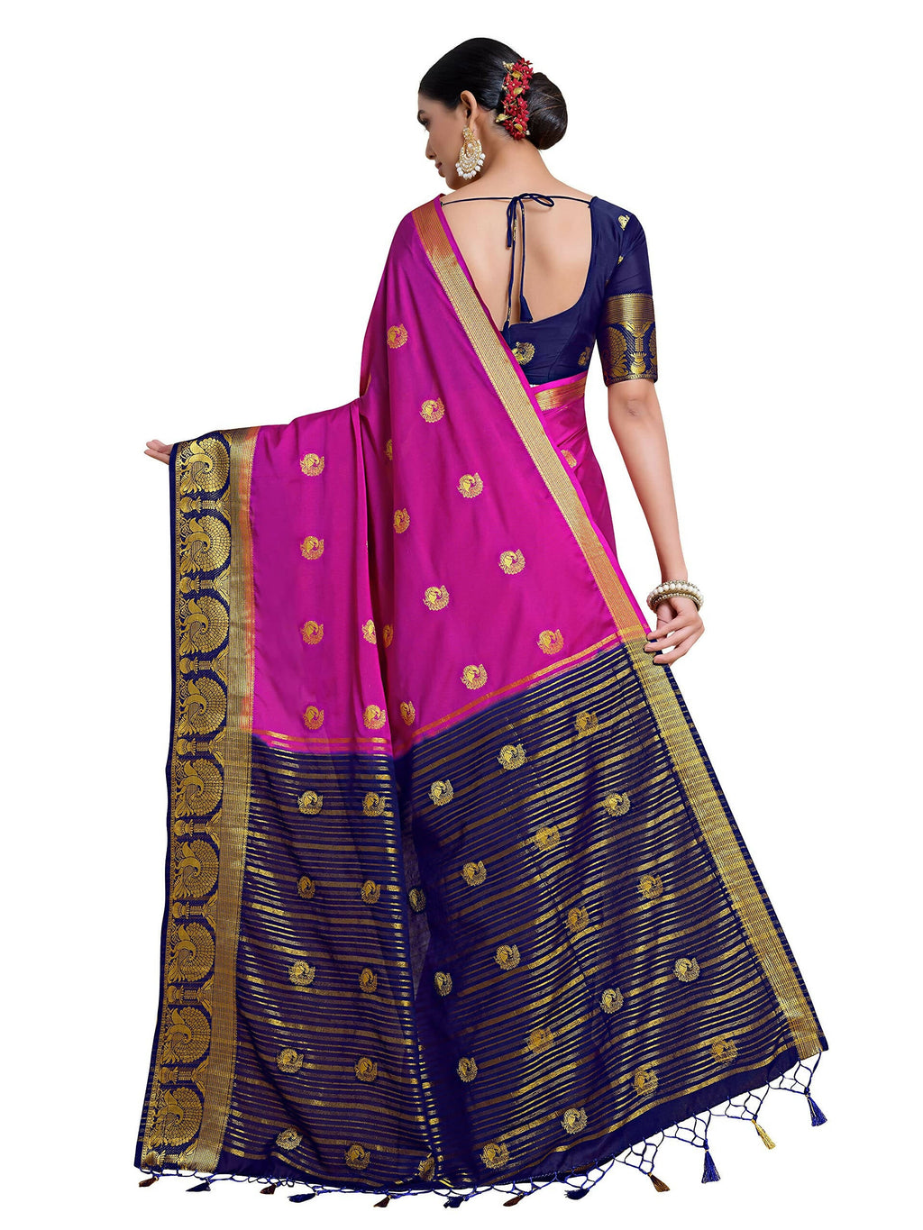 Mimosa Women's Pink Mysore Silk Crepe Saree