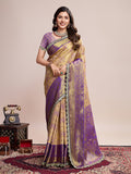 Vedant Vastram Soft Litchi Silk Kanjeevaram Silk Saree - Cream