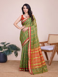 Vedant Vastram Cotton Silk Jacquard Fancy Saree - Mahendi