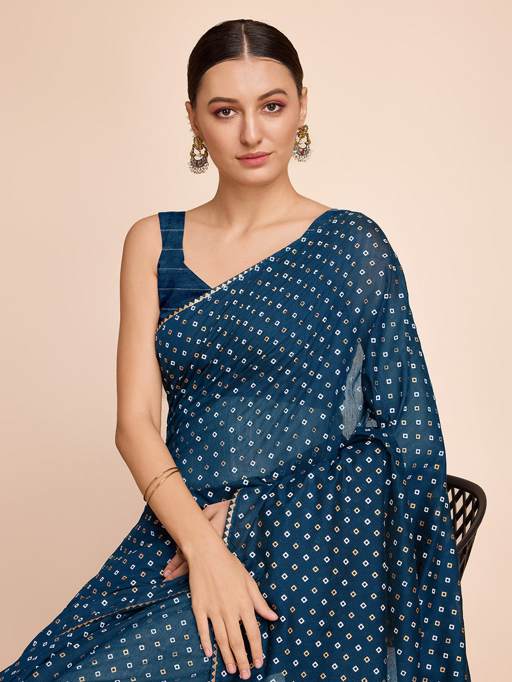 Vedant Vastram Semi Cotton Bandhani Printed Saree - Morpich