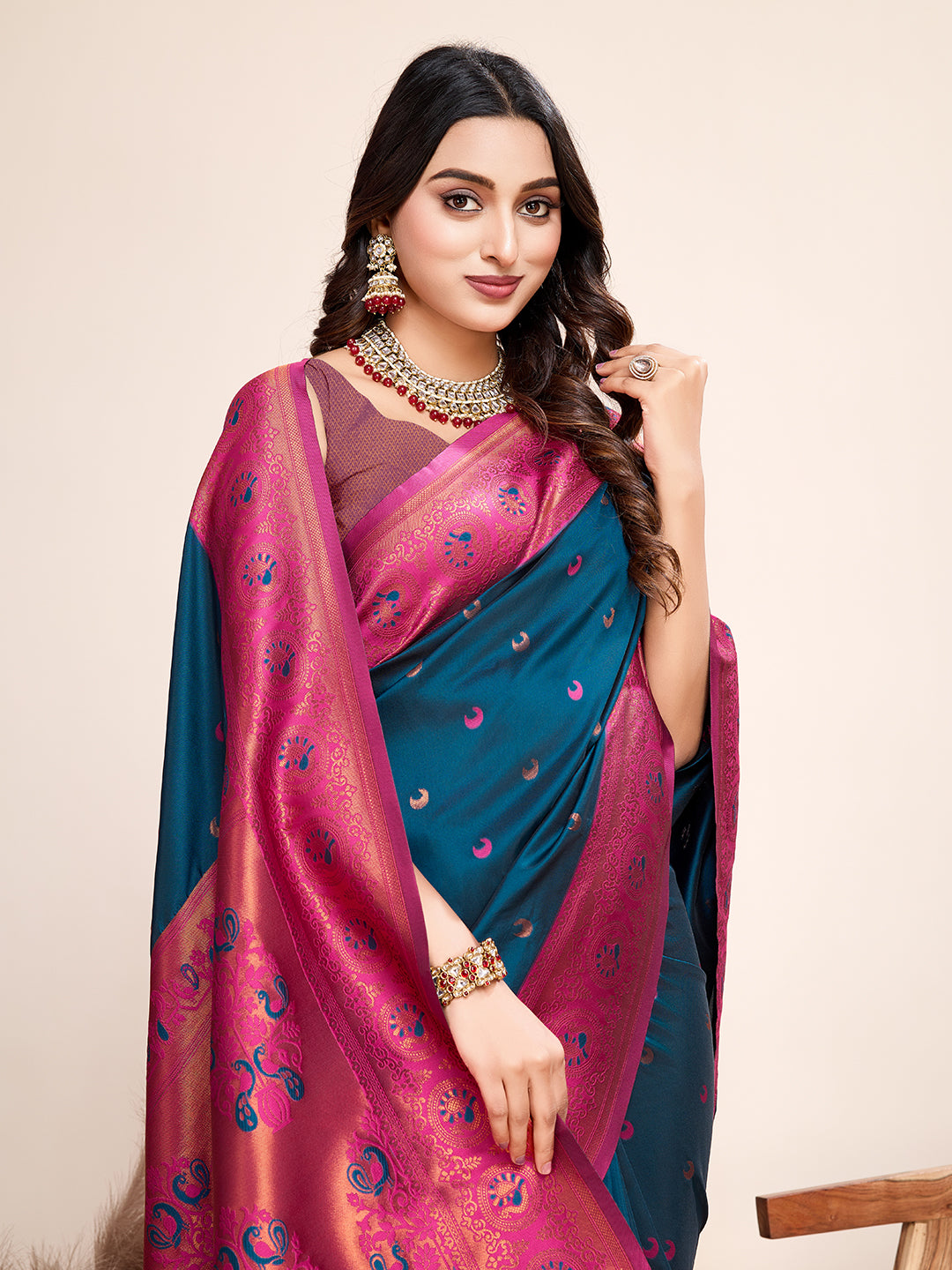Vedant Vastram Soft Litchi Silk Kanjeevaram Silk Saree - Morpich
