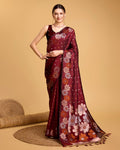 Vedant Vastram Soft Litchi Silk Banarasi Silk Saree - Maroon