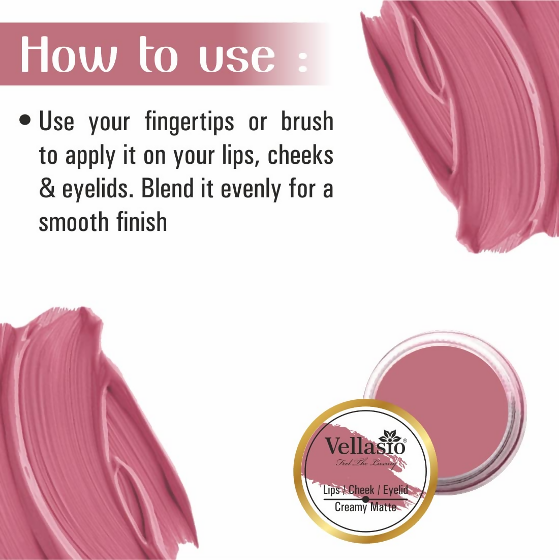 Vellasio Vegan Lip and cheek tint - Pink Brown