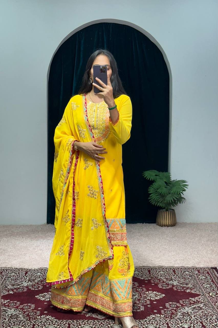 Lehenga Mart Designer Embroideried and Mirror Work Suit