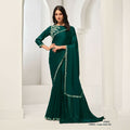 Green Crepe Satin Silk Handwork Saree With Unstitched Blouse - Norita Saanjh