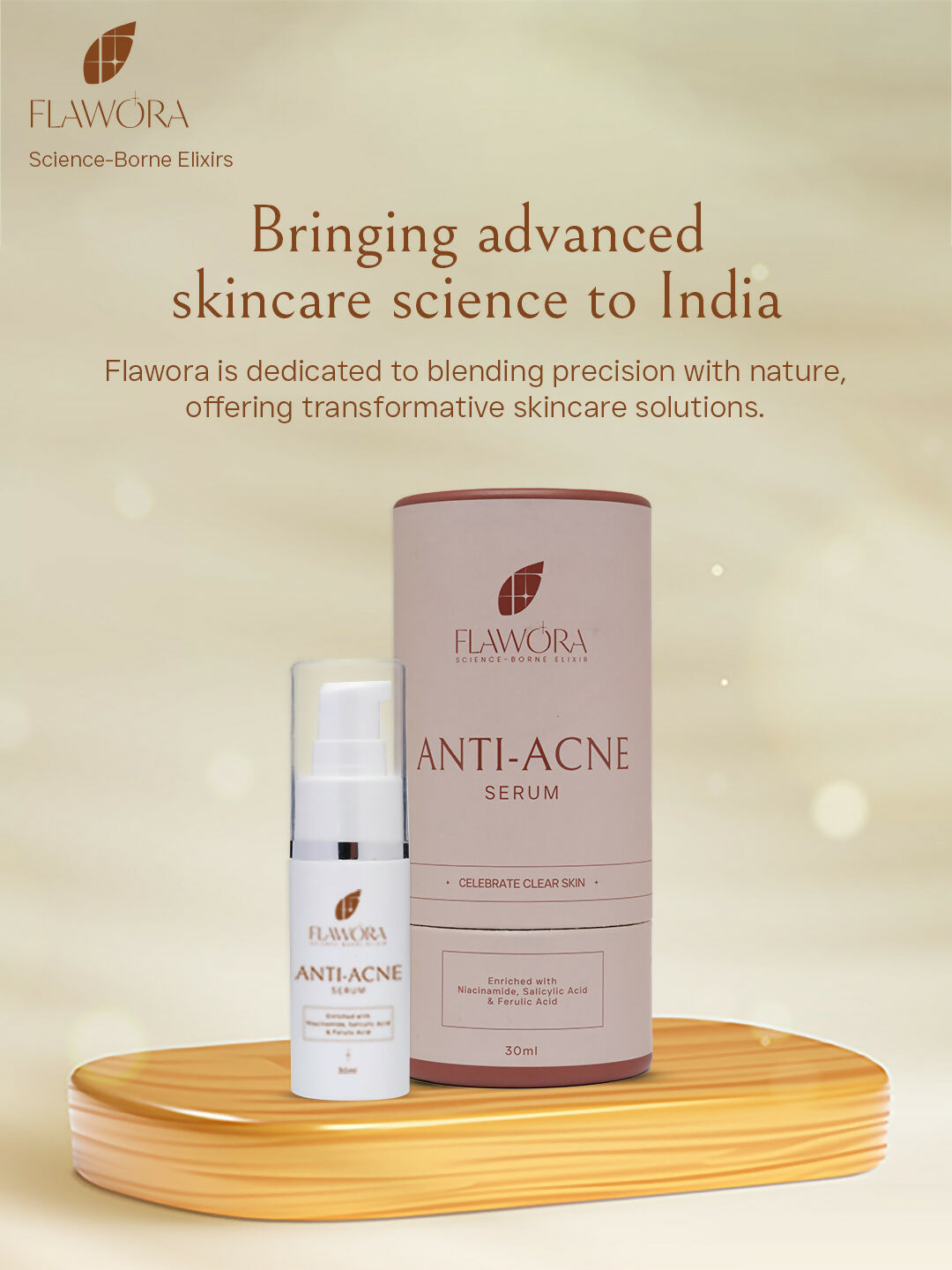 Flawora Set of D-Tan Lotion, Anti Acne Serum and Golden Glow Face Serum