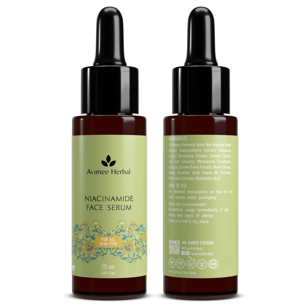 Avimee Herbal Niacinamide Face Serum For Acne Marks, Blemishes & Oil Balancing with Zinc