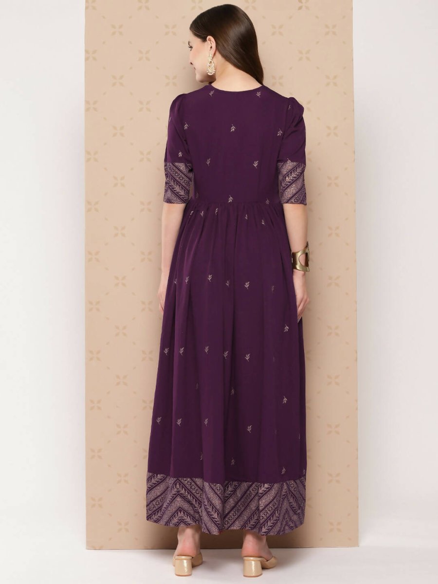 Ahalyaa Women's Traditional wear Ethnic Dress - Burgundy