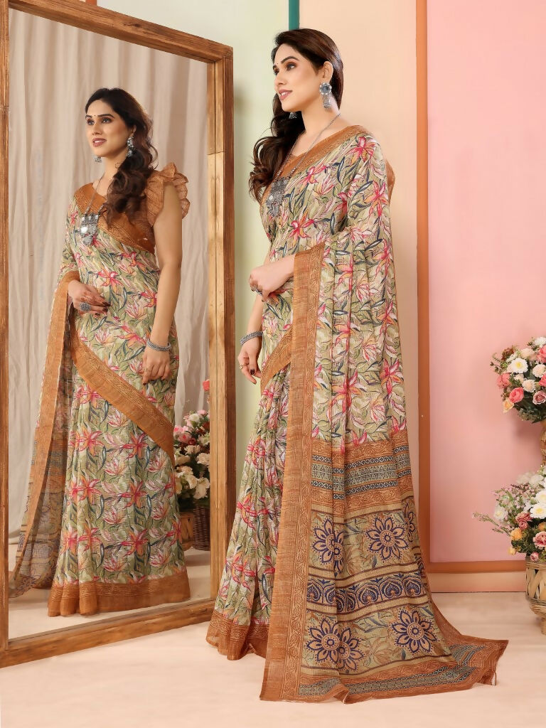 Partywear Designer Coffee Kota Doriya Fancy Saree - Dyuti