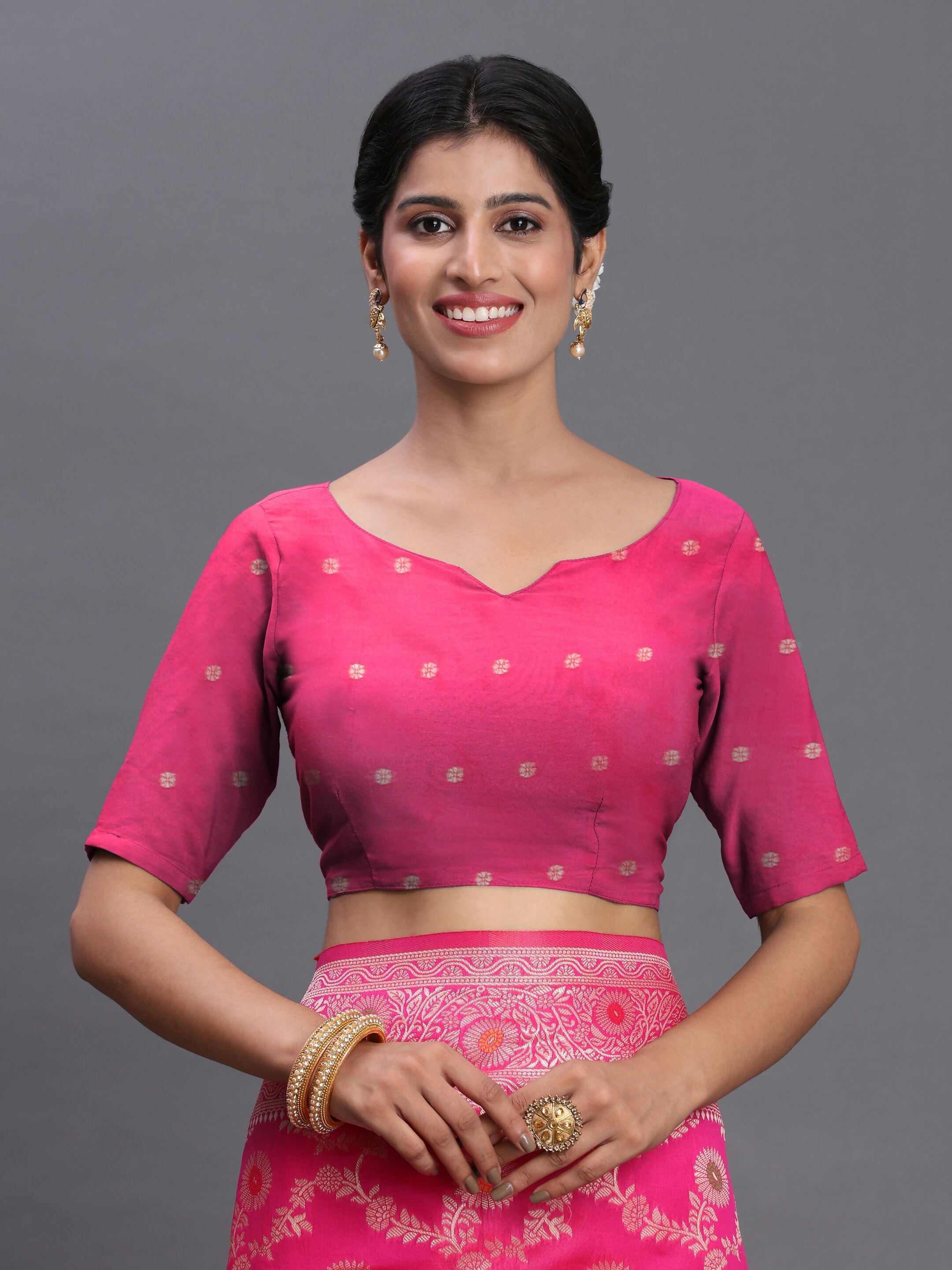 Shree Shyam Fashion Banarasi Silk Pink Saree