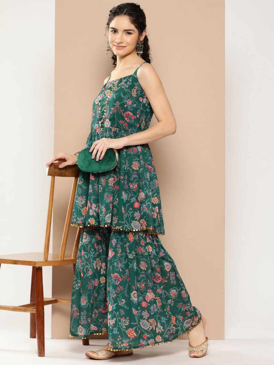 Ahalyaa Womens Kurta Set - Green