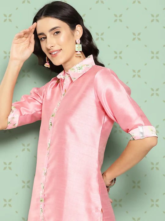 Ahalyaa Women's Traditional wear Kurta - Pink