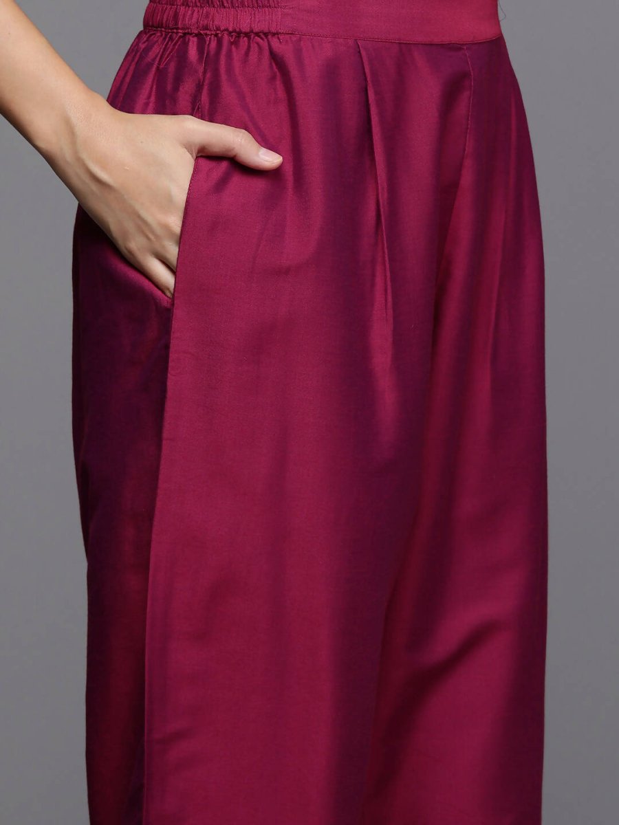 Ahalyaa Women's Traditional wear Kurta Set - Burgundy