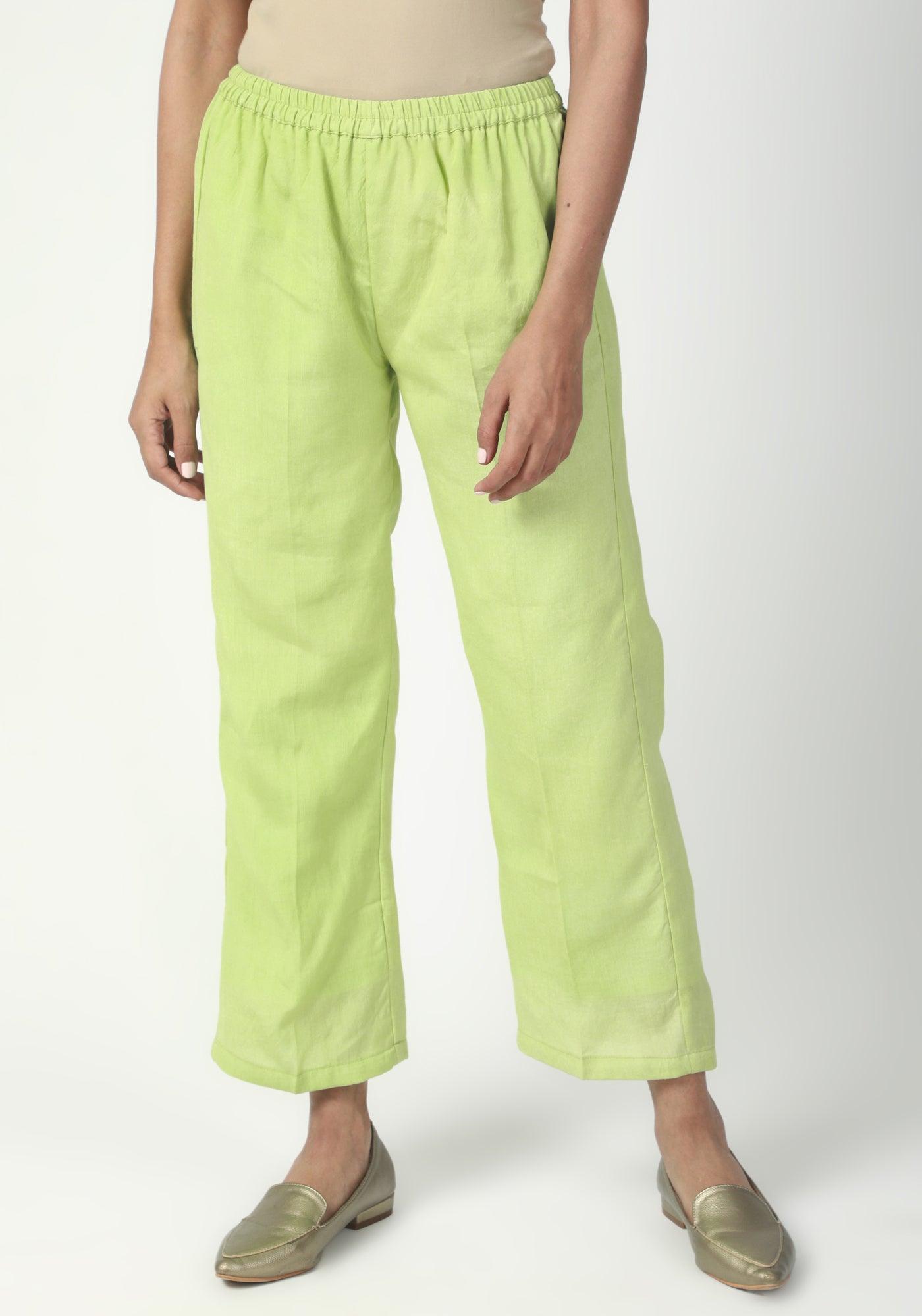 trueBrowns Green Gota Slit Kurta-Pant