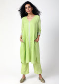 trueBrowns Green Silver Laced Kurta-Pant