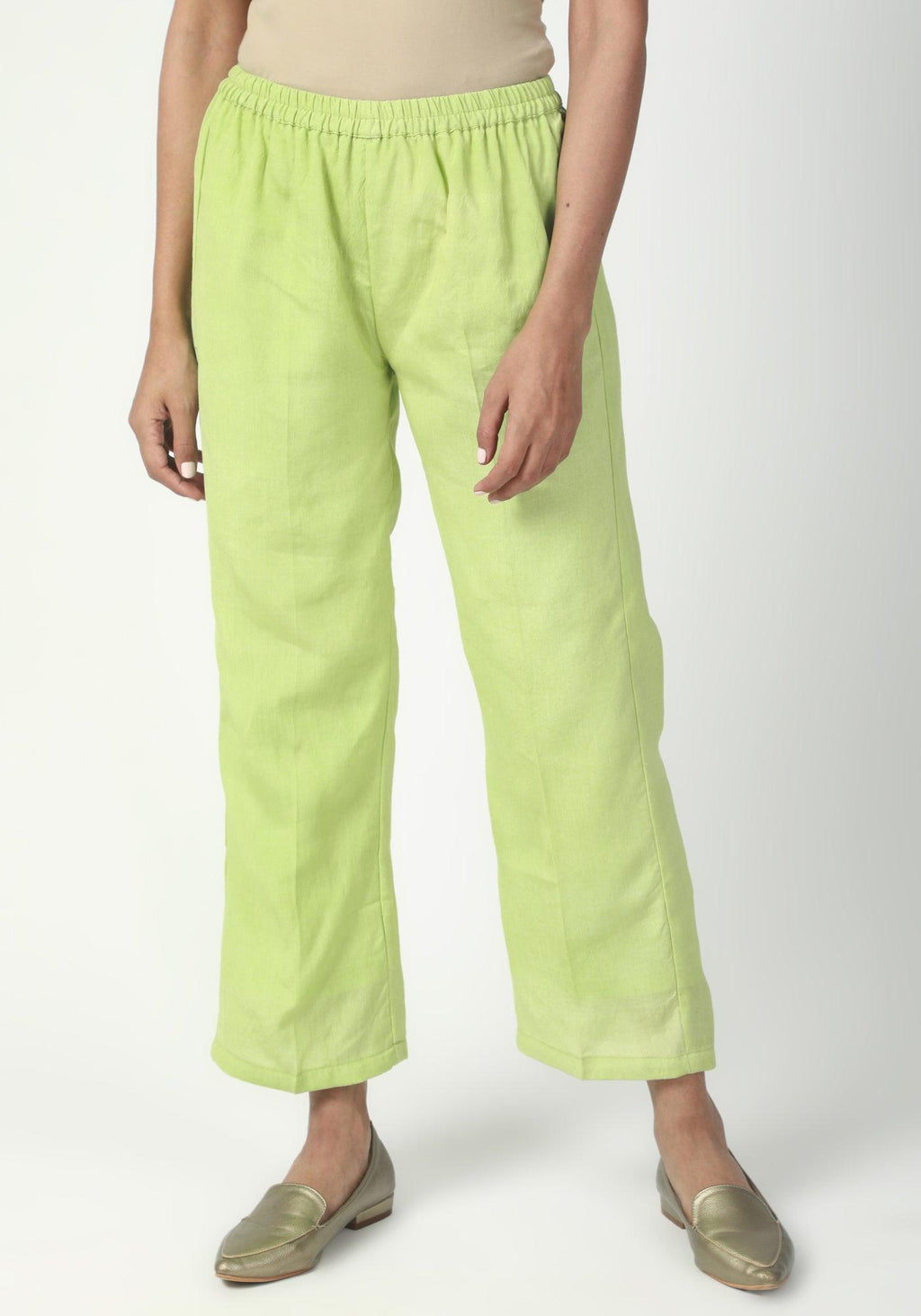 trueBrowns Green Silver Laced Kurta-Pant