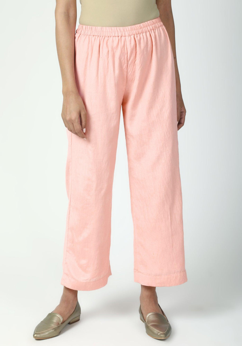trueBrowns Peach Laced Kurta-Pant-Dupatta