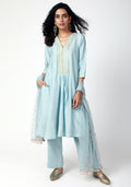 trueBrowns Blue Gota Kurta-Pant-Dupatta