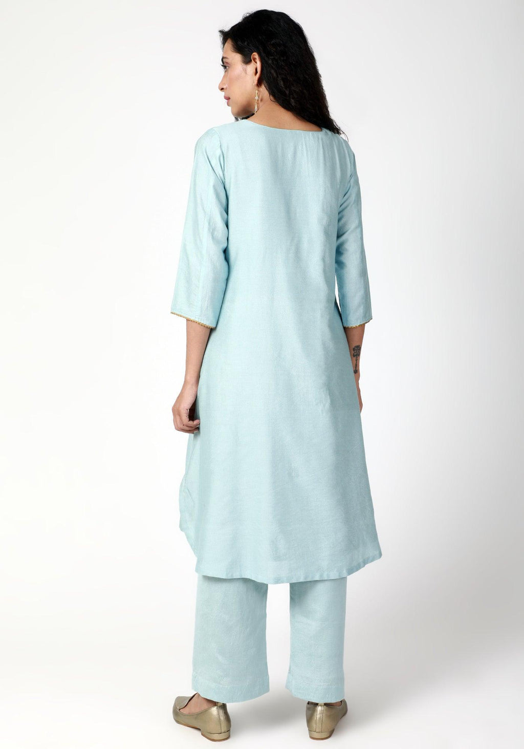 trueBrowns Blue Gota Kurta-Pant-Dupatta