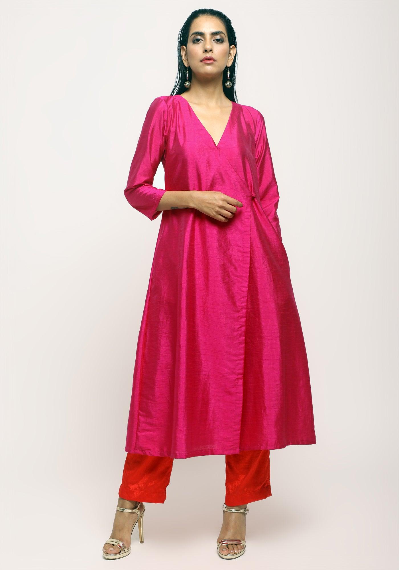 trueBrowns Pink Angrakha Set
