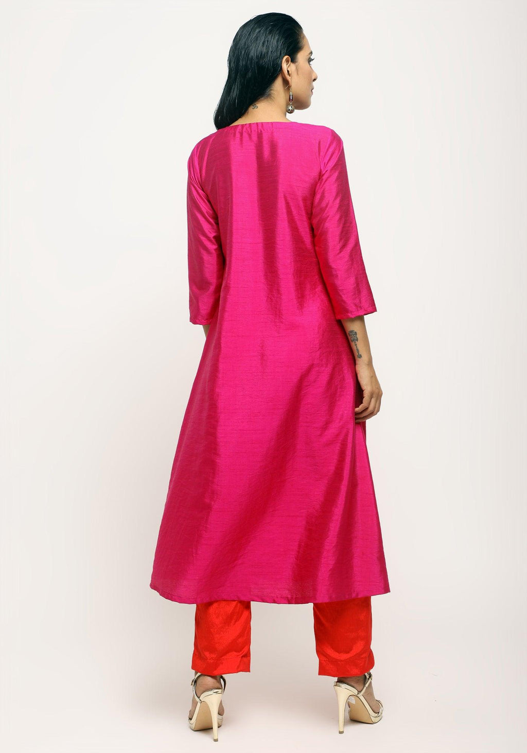 trueBrowns Pink Angrakha Set