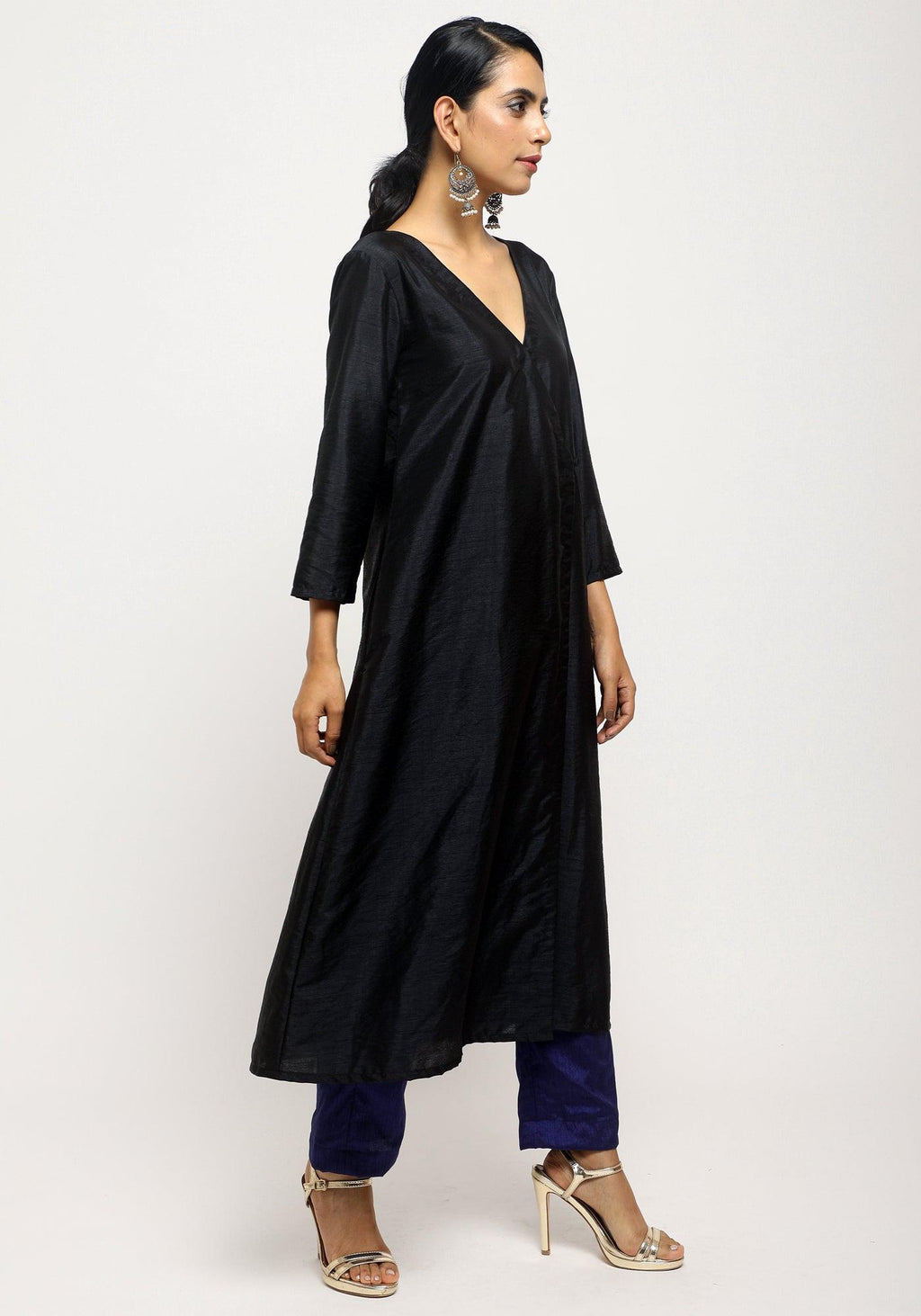 trueBrowns Black Angrakha Set