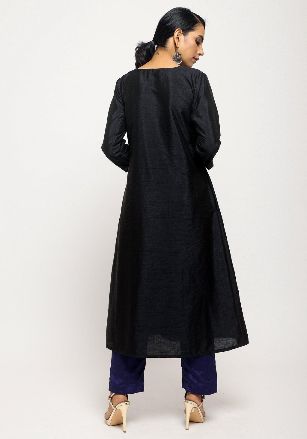 trueBrowns Black Angrakha Set